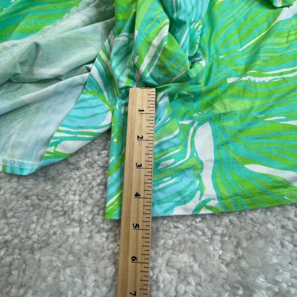 Lilly Pulitzer Karlie Wrap Romper Green Sheen Fronds - Picture 11 of 12